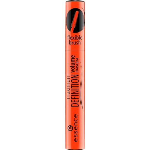 essence maximum DEFINITION mascara, Wimperntusche, mit flexiblem Pinsel, Nr. 01, schwarz, schwunggebend, definierend, verlängernd, volumengebend, vegan, ohne Parfüm, ohne Alkohol (8ml)