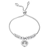Tree of Life Bracelet for Women Silver Charm Bracelets Adjustable Stainless Steel Tree of Life Jewelry for Women