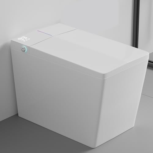 WinZo Toilet Smart Cuadrado con Tanque Integrado, Forma Rectangular, Bidé Calefaccionado y Secado, Luz Nocturna, Blanco Brillante miniatura 1