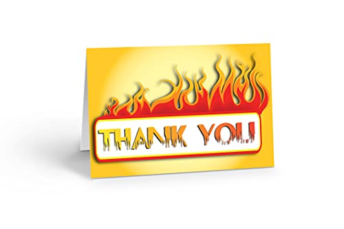 Image of Stonehouse Collection | Custom Flames Thank You Note Card | USA Made | 24 Personalized Boxed On Fire Cards & Envelopes (Personalized)