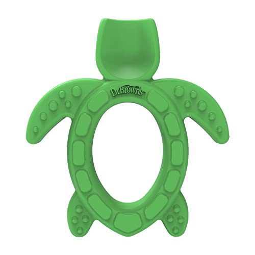 Image of Dr. Brown's Silicone Starter Spoon and Teether for Babies and Infants, Turtles, 1 Pack, 4m+