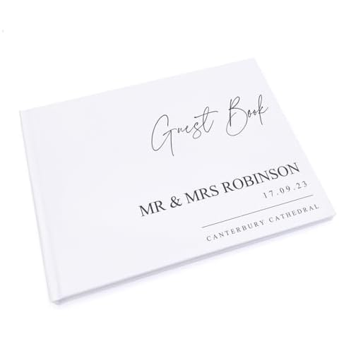 Personalised Minimalist Wedding Guestbook with 80 Pages thumbnail