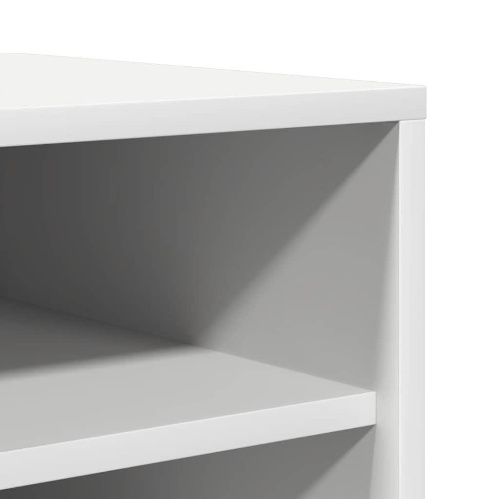 vidaXL Mueble Zapatero Organizador de Zapatos Armario Pasillo Almacenaje Taburete Puf Caja Banco Estantería de Contrachapada Blanco 31,5x35x90 cm