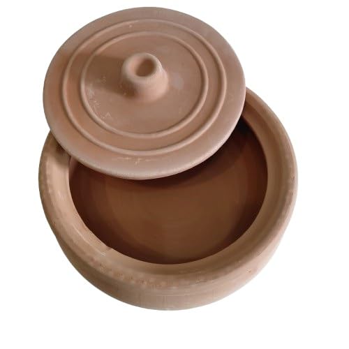 Tontopf Güvectopf Naturton Bräter Ton Schalen Tapas Schalen Schmortopf Tajine Dampfgartopf Auflaufform Kochtopf unglasiert (5 Liter)