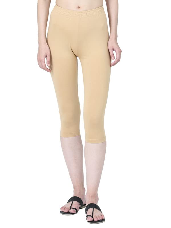 Image of Robinbosky Premium Stretchable Cotton Capri Legging for Women | Suitable for Formal wear & Casual wear | High-End Elastic Makes. The Leggings Squat Proof and Durable for Travel, Yoga, & Workout.
