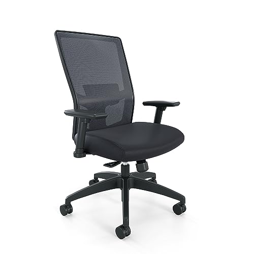 STAPLES 2846119 Workplace Series 500 Fabric Task Chair Black Adj. Lumbar 2D Arms