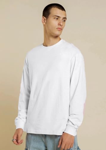 Image of Oversized Cotton Plain Full Sleeve Round Neck Combo T Shirt for Men Pack of 2