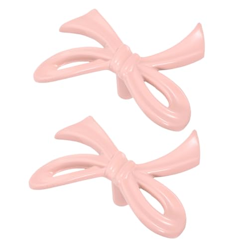 Abaodam Tiradores Decorativos de Cajón de Metal Rosa Claro 2 Piezas Forma de Lazo para Muebles, Vinotecas y Librerías en Espacios Residenciales