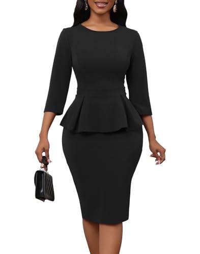 Women 2 Piece Skirt Set 3/4 Sleeve Pencil Skirt Suit Business Office Church Dress Suit Sexy Fall Winter Outfits