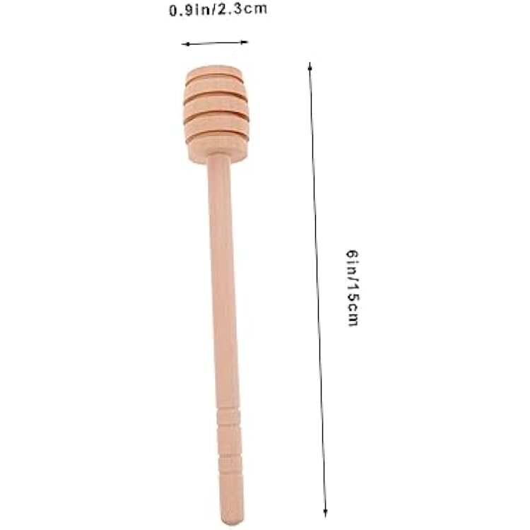 UKCOCO 12pcs Reusable Wooden Honey Dipper Sticks Honey Mixing Rods for Home Weddings Parties Elegant Stirring Sticks Jams Easy to Clean Reuse