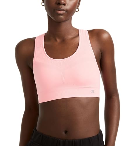 Champion Women's Freedom Seamless Racerback Sports Bra Bra, -pink bow, X Large