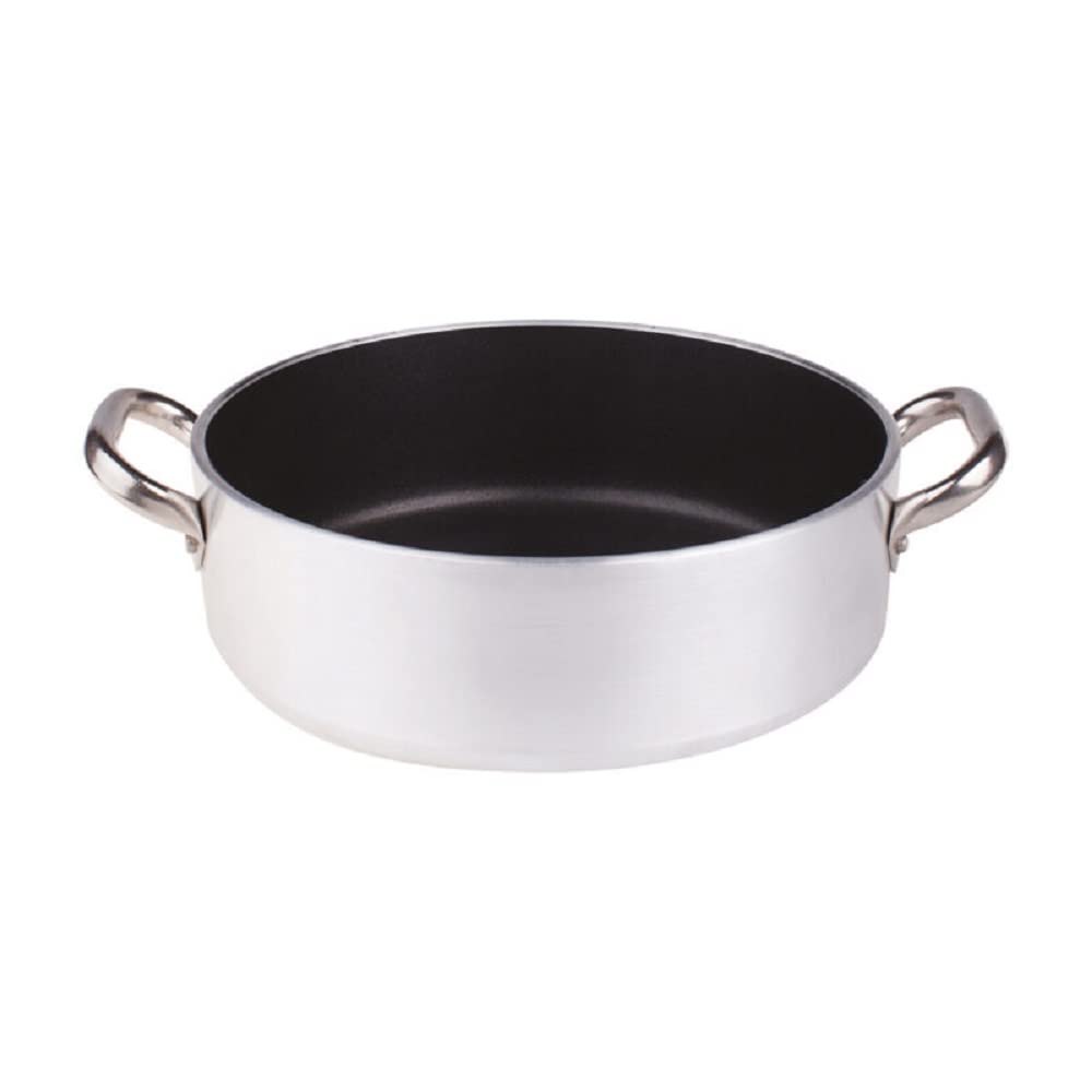 Casserole basse 20 cm Pentole Agnelli ALSA2106S20 faitout aluminium argent pour cuisine