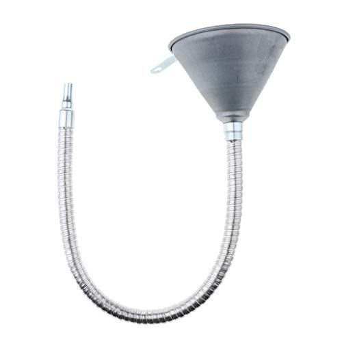 Jojomis Embudo de combustible de boca ancha de 5.5 pulgadas para vehículos automotrices, manguera de tubo flexible larga de 24.8 pulgadas, extensión para agua, gasolina, aceite refrigerante
