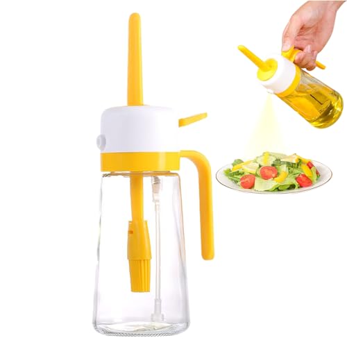 YNPQTDS Botella dispensadora de aceite, dispensador de aceite con cepillo, recipiente de vinagre a prueba de fugas para cocinar, hornear, asar, ensalada, aderezo, camping