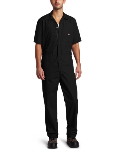 Dickies Men's Big-Tall Short Sleeve Coverall, Black, 3X/Regular