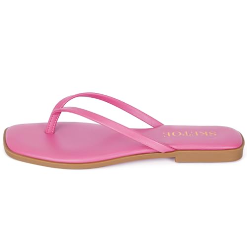 Image of Flip Flops Sandals for Women Square Toe Lightweight Thong Slides