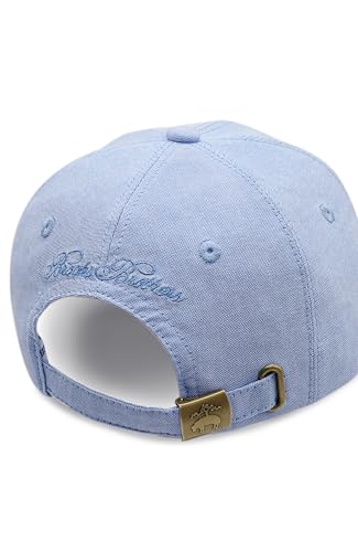 Image of Brooks Brothers Men's Cotton Baseball Cap with Oxford Striped Lining & Tonal Logo - Adjustable Hat for Warm Weather Outings