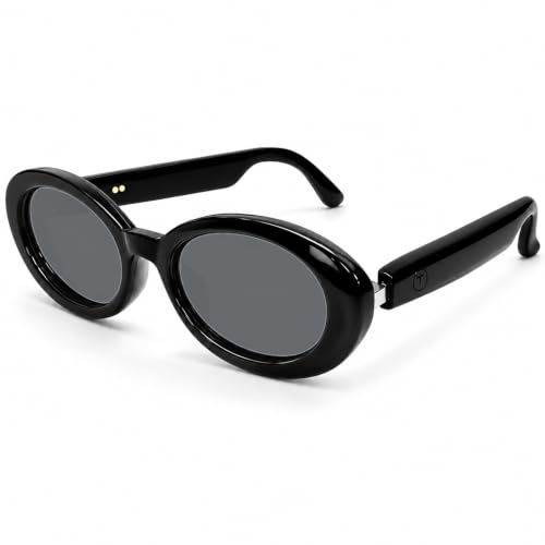 Image of GenXenon Black Cat-Eye Chic Smart Translation Polarized Sunglasses Women