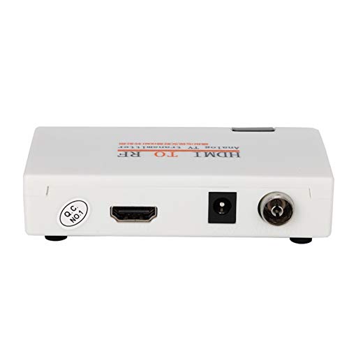 Convertisseur RF, adaptateur coaxial de modulateur HDMI RF Sortie du boîtier de conversion HDMI vers RF 61,25 MHz Télécommande de signal TV/RF Convertisseur longue distance Console de jeu(blanche)
