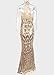 Yissang Women's Halter Floral Lace Sequined Sparkle Party Evening Cocktail Mermaid Maxi Long Dress Prom Gowns Rose Gold X-Large