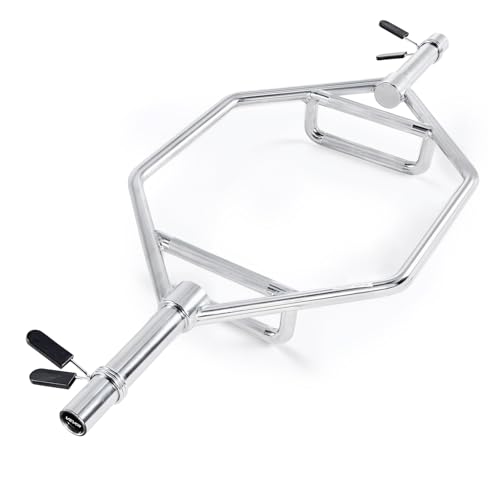 VEVOR Trap Bar Hex Bar, 2-Inch Hex Barbell, 800 LBS Capacity Shrug Bars with Knurled Grips, Weightlifting and Strength Training Equipment, Home Gym for Squats, Deadlifts, Shoulder Presses (Silver)