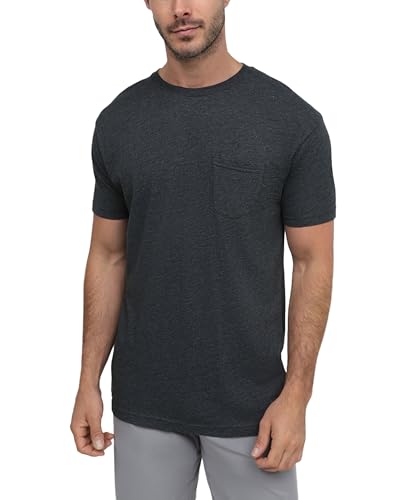 INTO THE AM Charcoal Pocket T Shirts for Men S - 4XL Soft Fitted Short Sleeve Mens Pocket Tee Shirts (Charcoal, X-Large)