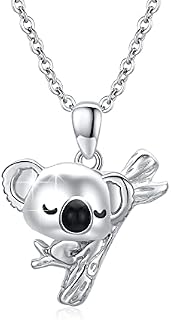 Koala Necklace 925 Sterling Silver Koala Bear Pendant Necklace Animal Jewellery Cute Koala Gifts Valentines for Women Girls Girlfriend