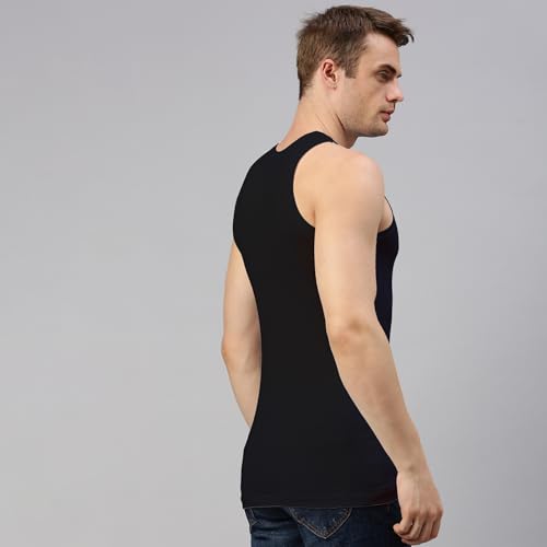 Image of sporto Macho Men's Vest | 100% Combed Cotton | U Neck Sleeveless Innerwear | Soft Hand Feel Comfort Fit | Good Absorbency | Everyday Wear | Color May Vary (Pack of 3)