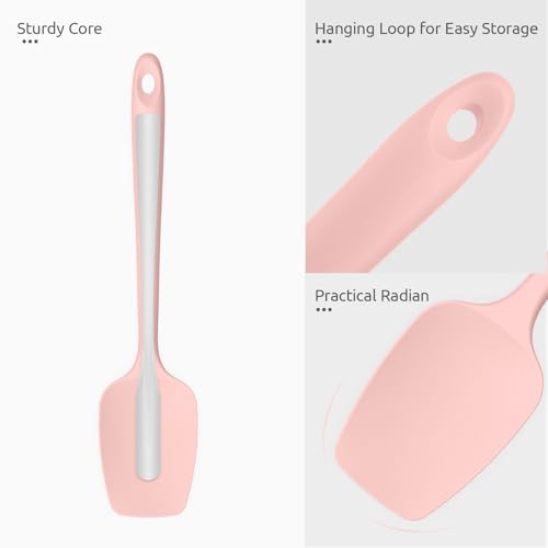 Image of U-Taste Silicone Spoon Spatula, 600F High Temp Spoonula, 11.38 inch, Pink