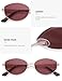 SOJOS Trendy Oval Polarized Sunglasses for Women Men, Retro Fashion Round Shades SJ1255, Silver/Red