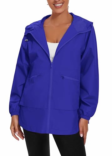 MAKARTHY Rain Jacket Women Waterproof Lightweight Jacket With Hood Packable Raincoat with Pockets S-XXXL3
