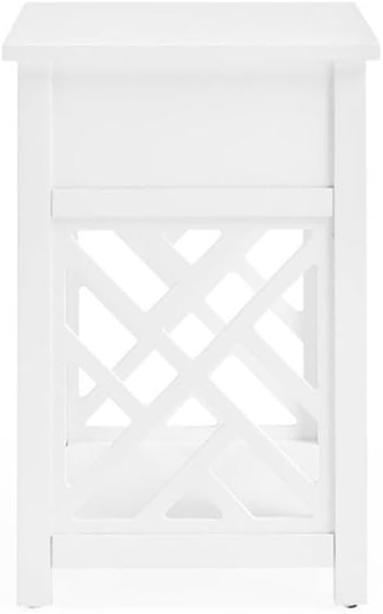 Coventry Wood End Table with Drawer and Shelf, Traditional Styling for Living Room Decor, 11 3/4 in. W x 11 3/4 in. D x 14 1/4 in. , Easy to Assemble, Loft/Cottage/Teen/Apartment