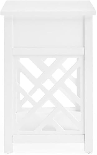 Miniatura 12 de Alaterre Furniture Coventry - Mesa auxiliar de madera con cajón y estante, color gris Gris,Blanco,https://www.amazon.com/dp/undefined