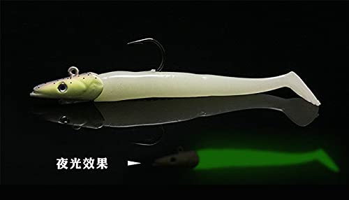 ジグヘッド ワーム 5色セット シャッドテール タチウオ 太刀魚 ワインド 3D アイ 釣り ルアー 5枚目