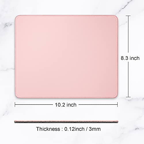 Hsurbtra Mouse Pad, Premium-Textured Square Mousepad 10.2 X 8.3 Inch, Stitched Edge Anti-Slip Waterproof Rubber Mouse Mat, Pretty Cute Mouse Pad For Office Gaming Laptop Women Kids Pink #TOP5