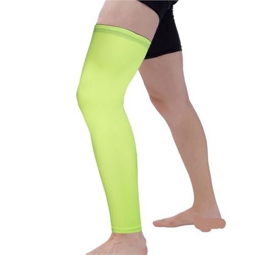 CHYLMAPHEN 1 PC Full Leg Compression Sleeve, Support for Knee, Thigh, Calf, Running & Basketball, Single Leg Pads for Men Women for Shin Splint Relief, Recovery, Running(1 PCS Green,S)