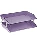 Acrimet Facility 2 Tier Letter Tray Side Load Plastic Desktop File Organizer (Solid Purple Color)