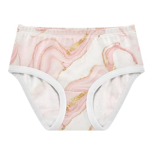 Flower Girls Underwear Toddlers 2t Cotton Cute Panties Girl Pink White Marble Swirls Gold Kids Undies Briefs