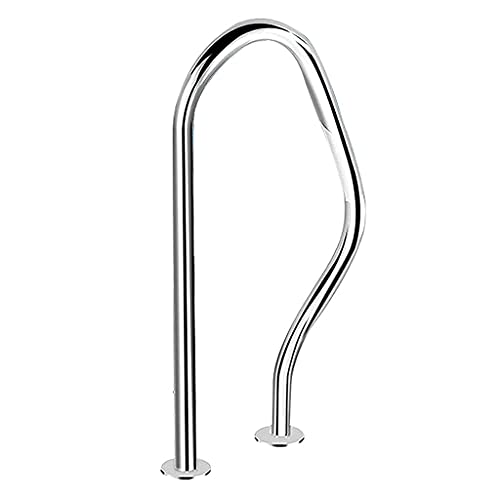 Main courante de piscine en inox argenté pour escalier extérieur