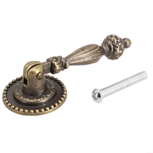 Tiradores de gabinete de bronce antiguo, manijas de cajón de aleación de zinc con diseño retro de flores, pomos de un solo agujero para armarios de cocina, aparadores, muebles, accesorios de 6,6 cm