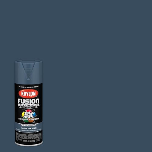 Image of Krylon Fusion All-In-One Adhesive Spray Paint for Indoor /Outdoor Use, 12 oz, Ink Blue