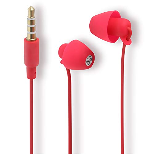 FSC イヤホン 寝ながらイヤホン 寝ホン ハンズフリー通話 コンパクトヘッド カナル型 超軽量 超小型 リモコン マイク付き 3.5φ 1.2m スマホ/ラジオ/ノートパソコン/テレビ等各種対応 FS-SSLP02-RD 寝ながらイヤホン