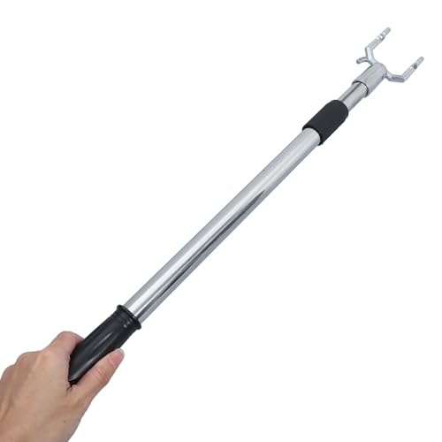 HEALEEP WäSchegabel Ausziehbar Edelstahl Teleskop-Reichweite FüR Zuhause - 57-91cm Verstellbare Kleiderhaken FüR Innen- Und AußEnnutzung Robuste WäScheleinen-StüTze in Schwarz
