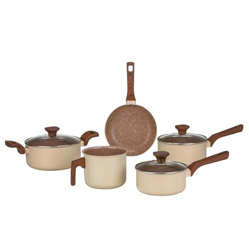 Mimo Style Jogo de 5 Panelas Alumínio Indução Pratic Cook Crema