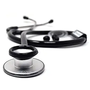 IS Indosurgicals Silvery Stethoscope (Black)
