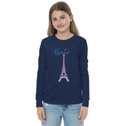 Youth Long Sleeve tee Eiffel Tower Blue®2