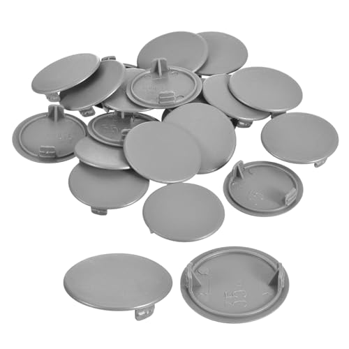 Image of uxcell 60Pcs Hinge Hole Covers, 35mm(1 3 /8 inch) Dia Plastic Concealed Hole Cover Round Flush Type Caps for Furniture Cabinet Cupboard, Grey