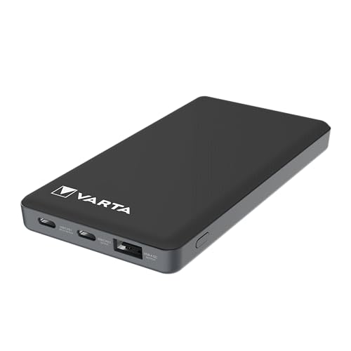 VARTA Power Bank 10000mAh, Batteria Esterna Power on Demand con 3 porte (1x USB A, 2x USB C), compatibile con tablet & smartphone, pacco di stoccaggio in imballaggio ecologico