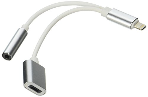 ONLIK AC170215 2-in-1 Lightning Adapter, 3.5 mm Audio Adapter and Charger Cable- Cell Connectors Lightning Charger and Earphone Stereo Jack Cable Adapter for iPhone 7/7 Plus/6S/6