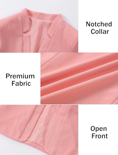 Image of Mebius Girls Blazer Jacket with Inner Pocket Long Sleeve Notched Collar /Lapel Collar Open Front Casual Kids Blazers Suit